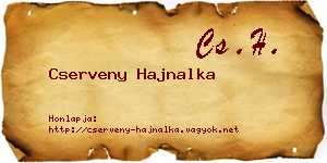 Cserveny Hajnalka névjegykártya